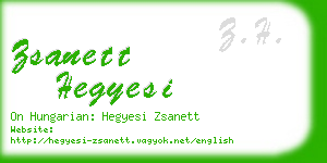 zsanett hegyesi business card